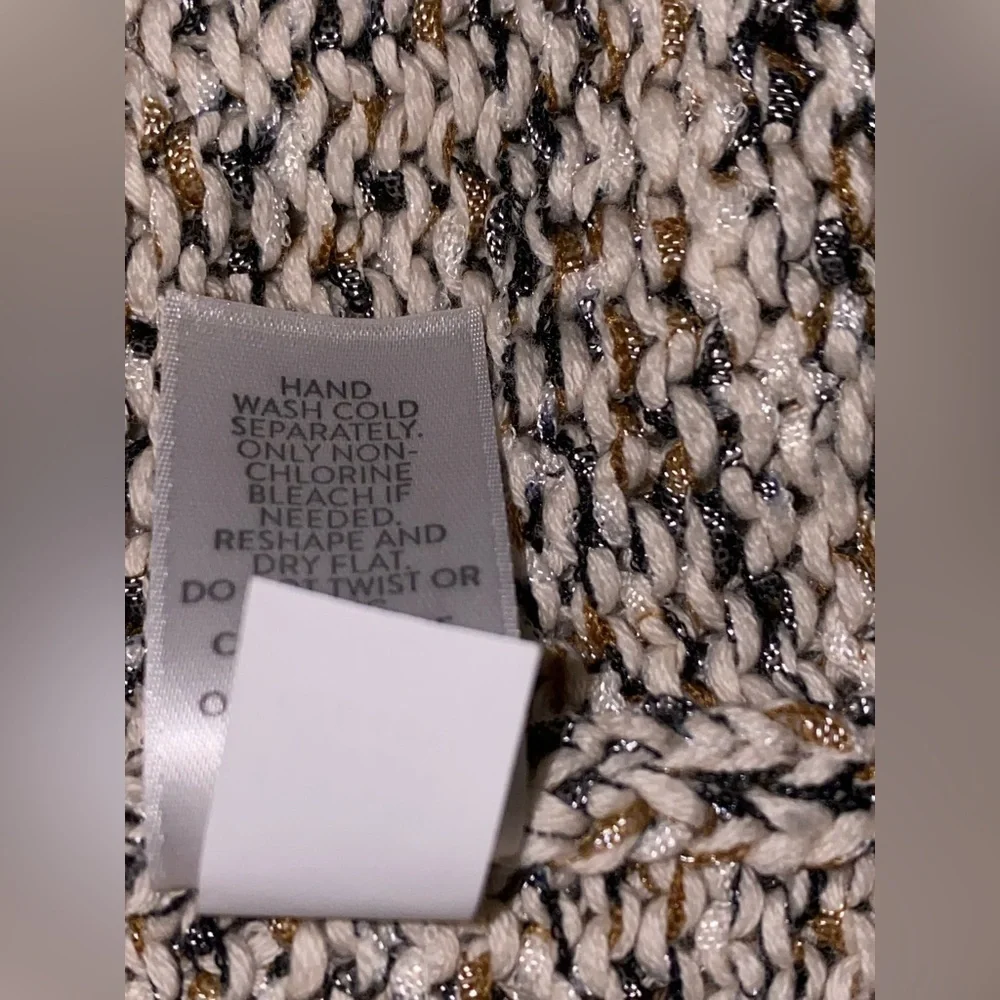 J. Jill Chunky‎ Knit Sweater Women M Open Weave Pullover Grannycore